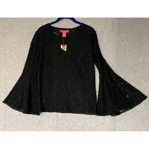 Catherine Malandrino Lace Top Womens‎ Small Gothic Bell Sleeves Mortitia Adams